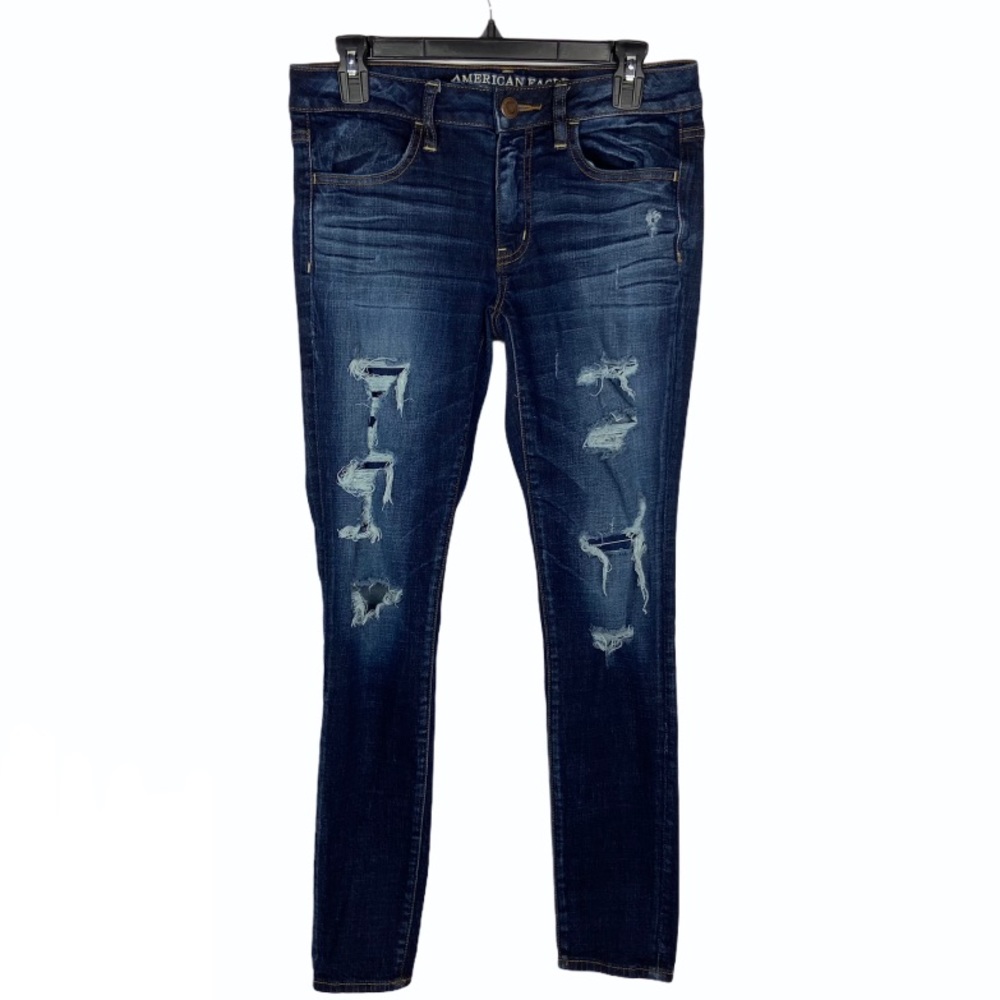 American Eagle Distressed Jegging Dark Wash 6